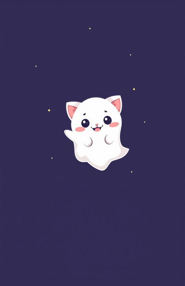 Pastel Ghostly Kitten