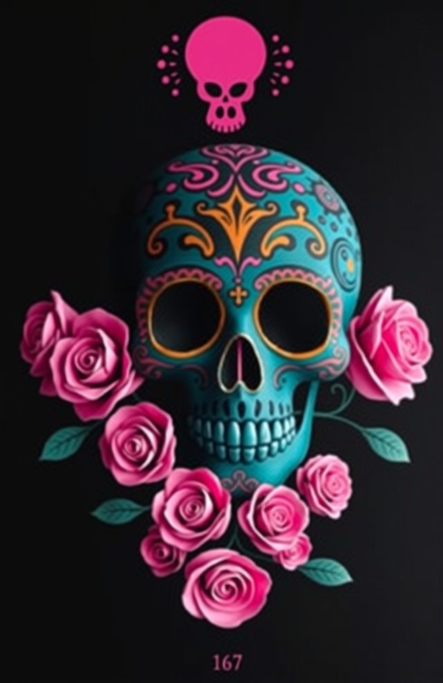 Pink Rose Skull