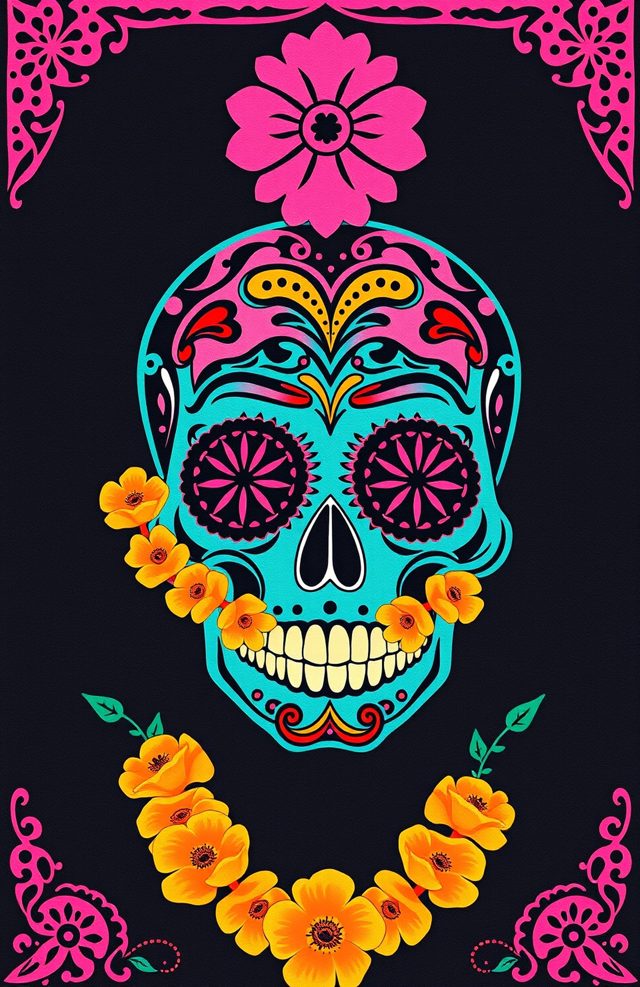 Marigold Skull Garland
