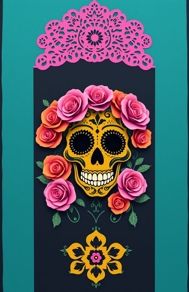 Marigold Skull Rose