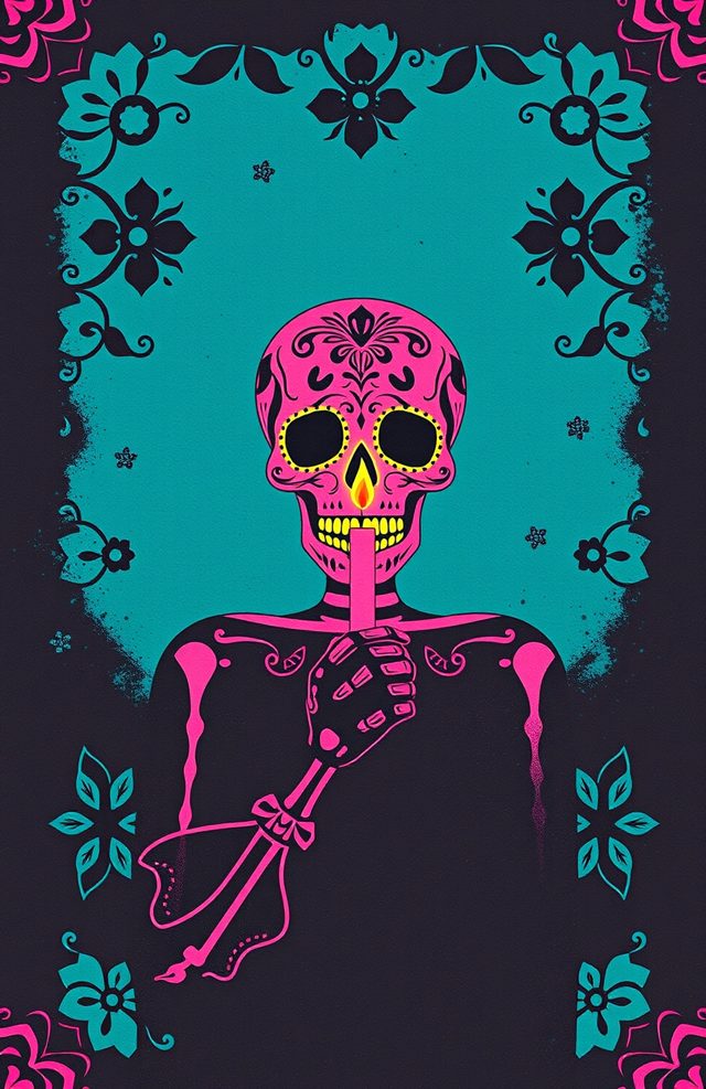 Pink Skull Candle