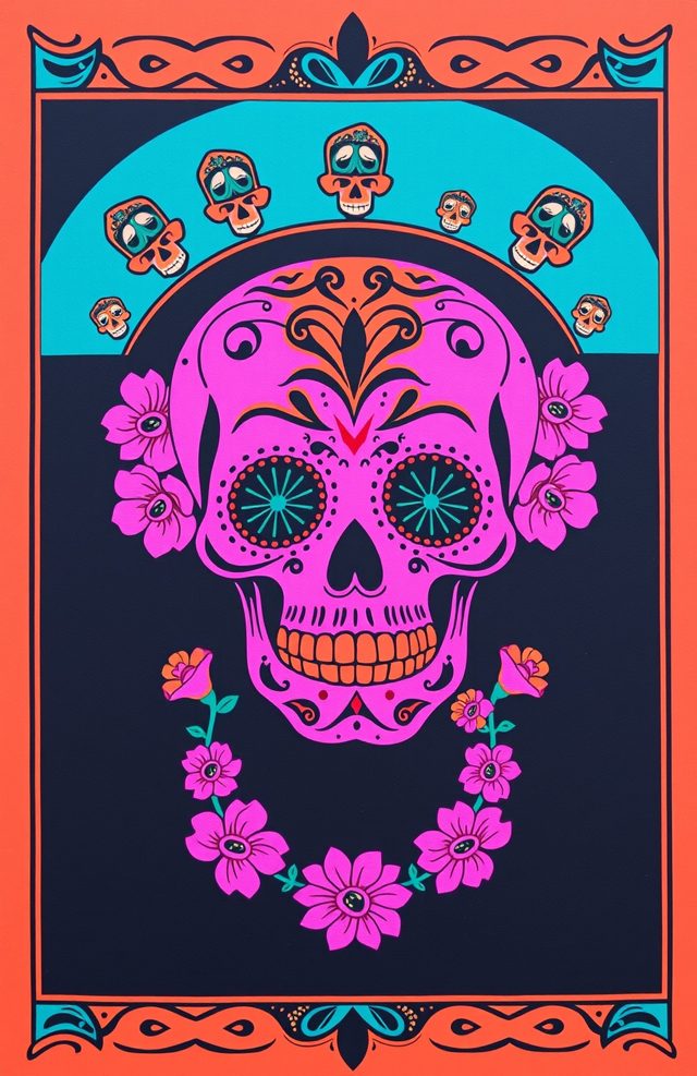 Pink Skull Garland