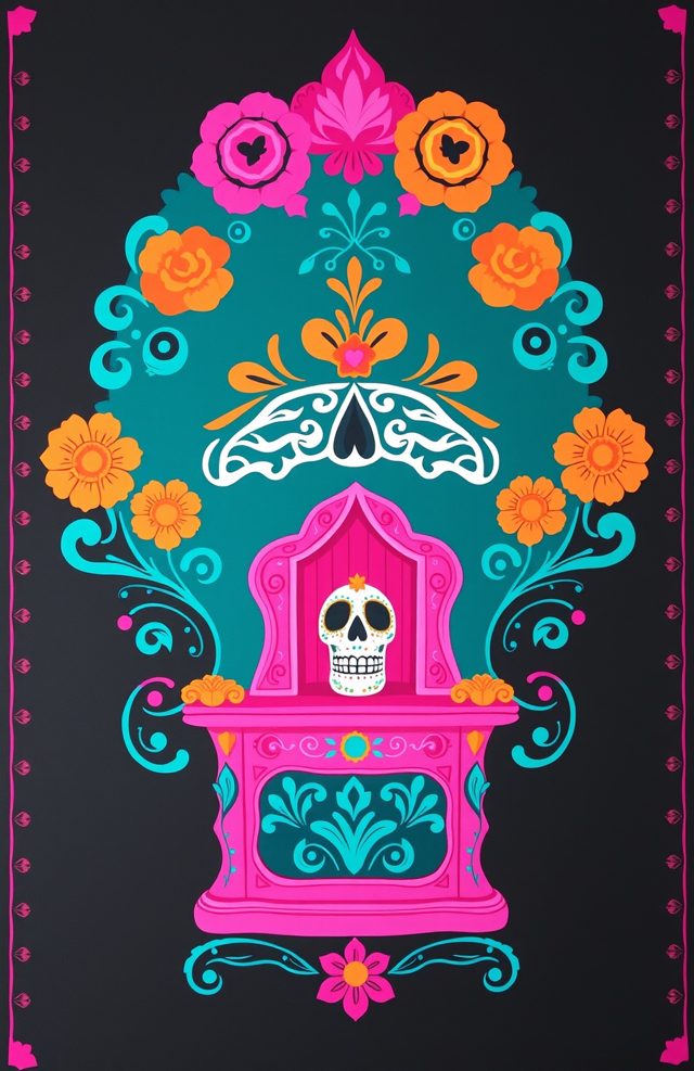 Pink Papel Picado Altar