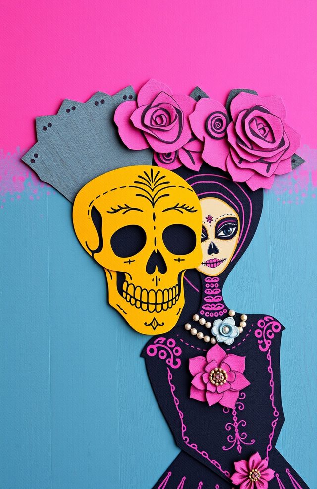Marigold Skull Rose Catrina
