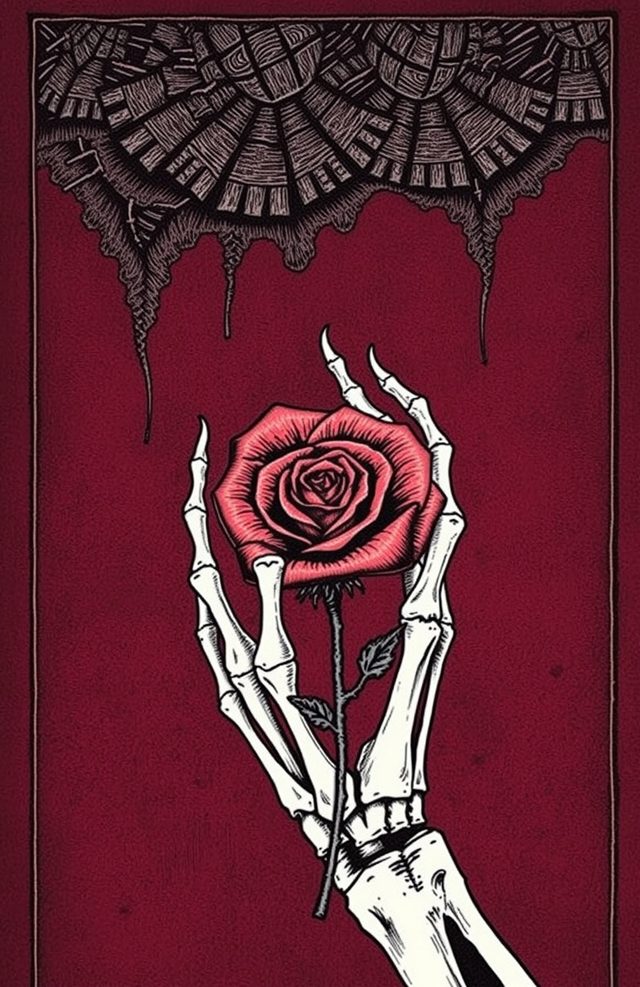 Skull with Last Rose