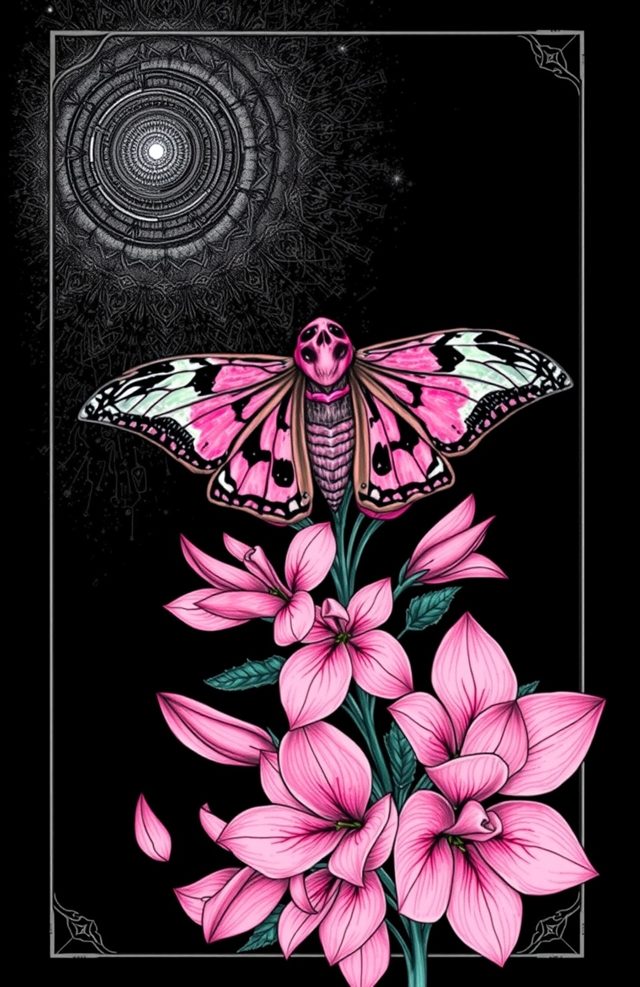 Death Moth with Oleander