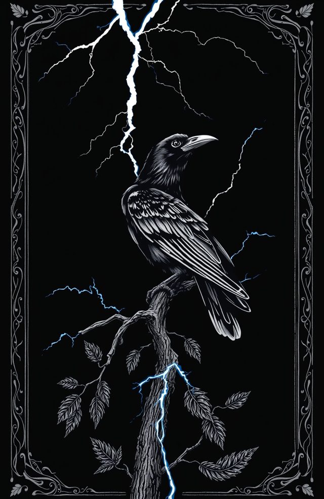 Gothic Crow with Dead Elm