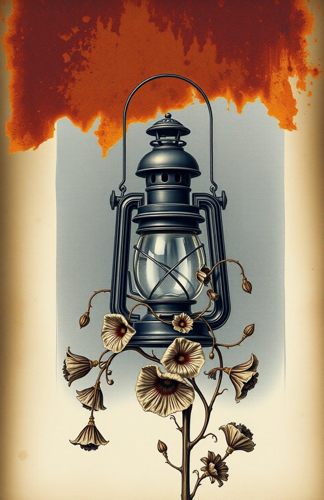 Gothic Lantern with Dead Morning Glory