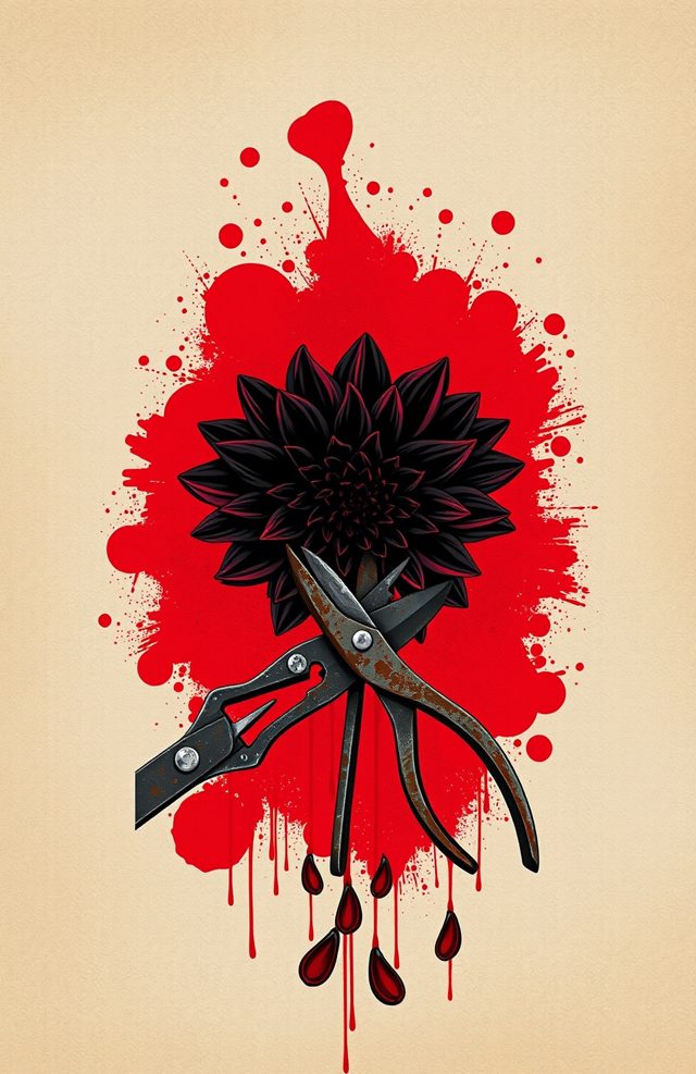 Black Dahlia with Rusted Shears