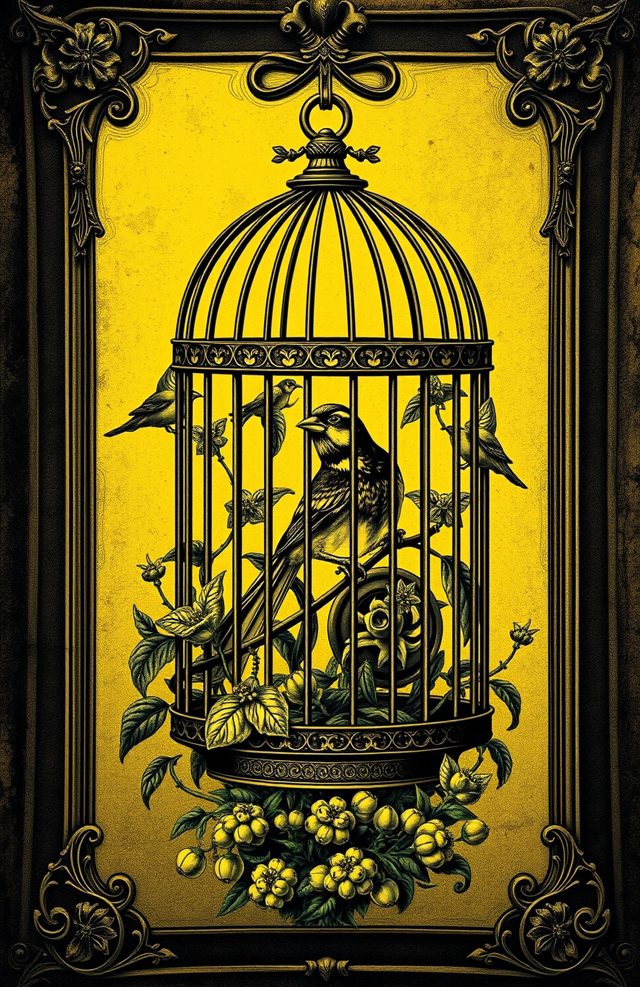 Gothic Cage with Dead Canary