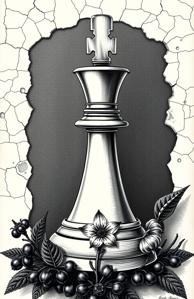 Gothic Chess Piece with Deadly Nightshade