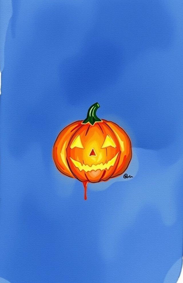 Watercolor Dripping Pumpkin Glow