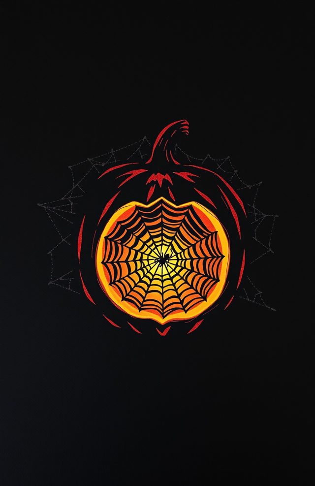Pumpkin with Candlelit Spiderwebs