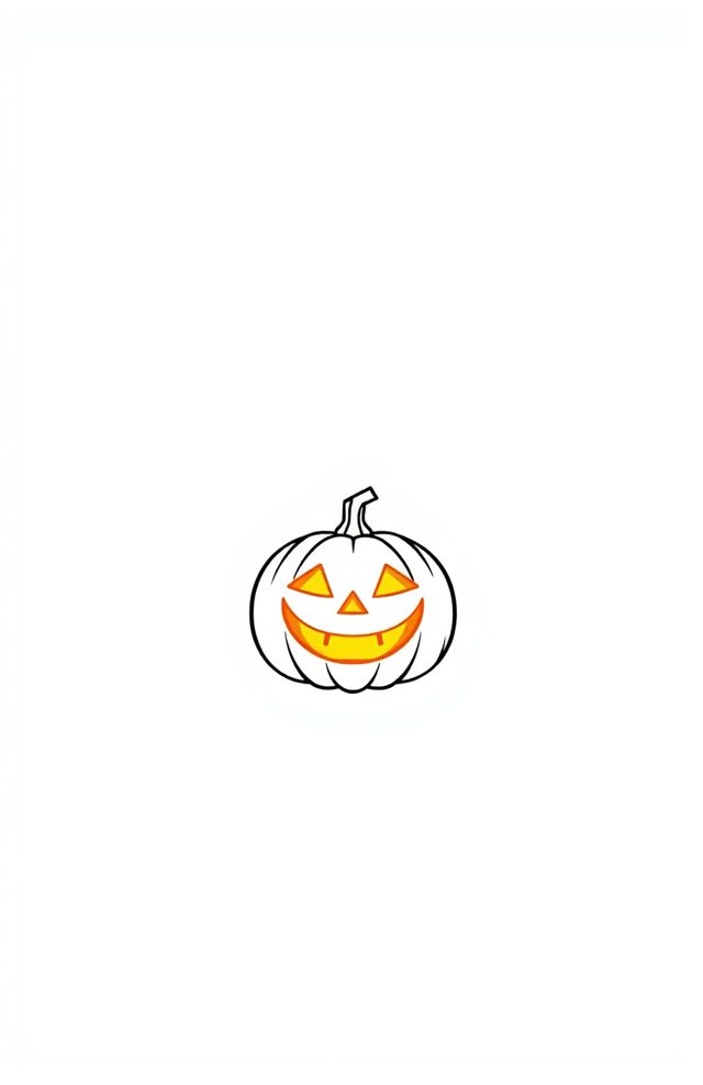 Minimalist Outline Glowing Pumpkin