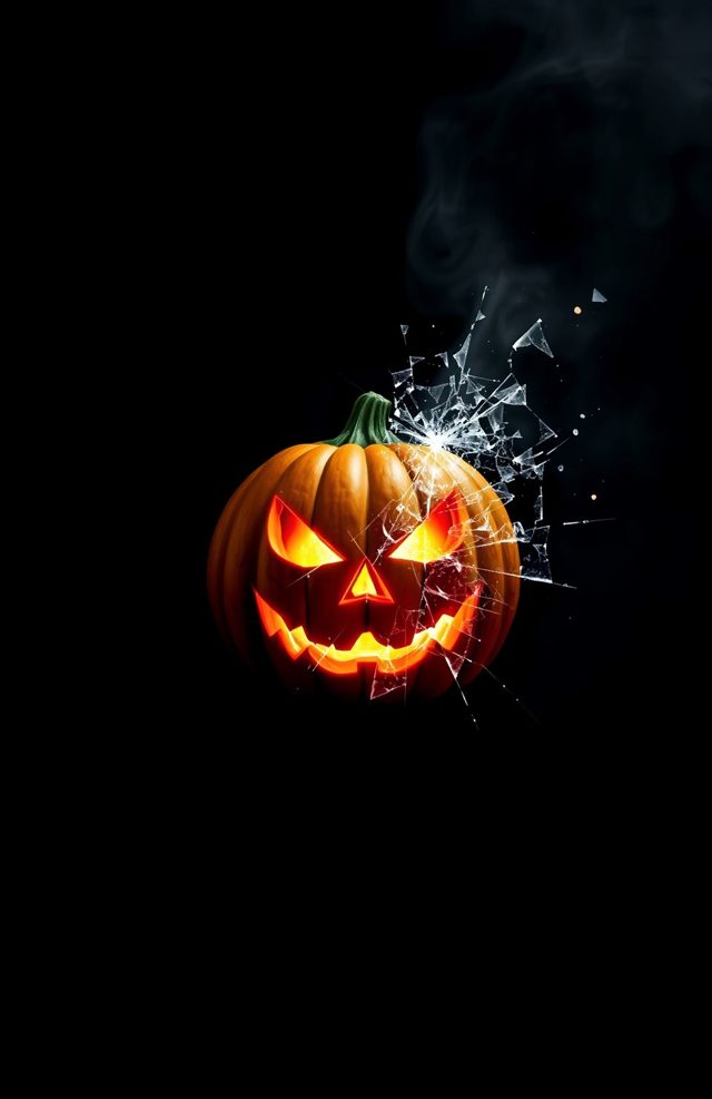 Pumpkin with Shattered Glass Effect