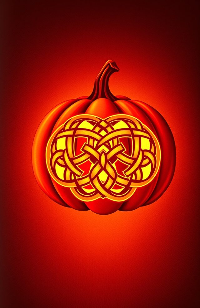 Pumpkin with Glowing Celtic Knots