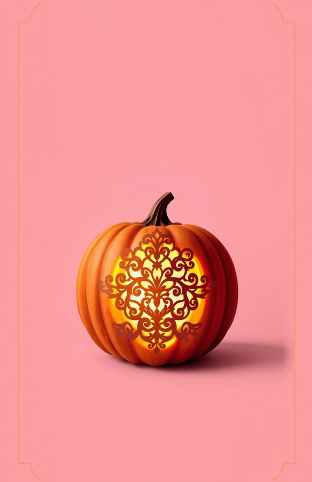 Pumpkin with Glowing Lace Patterns