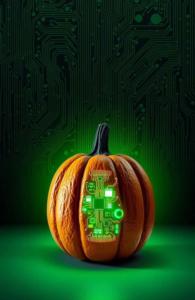 Pumpkin with Glowing Microchip