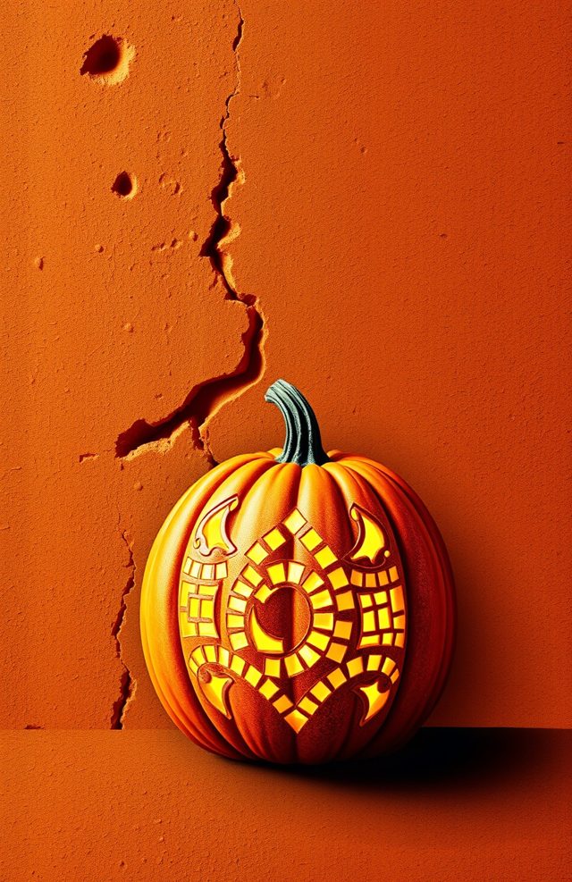 Pumpkin with Glowing Mosaic Tiles