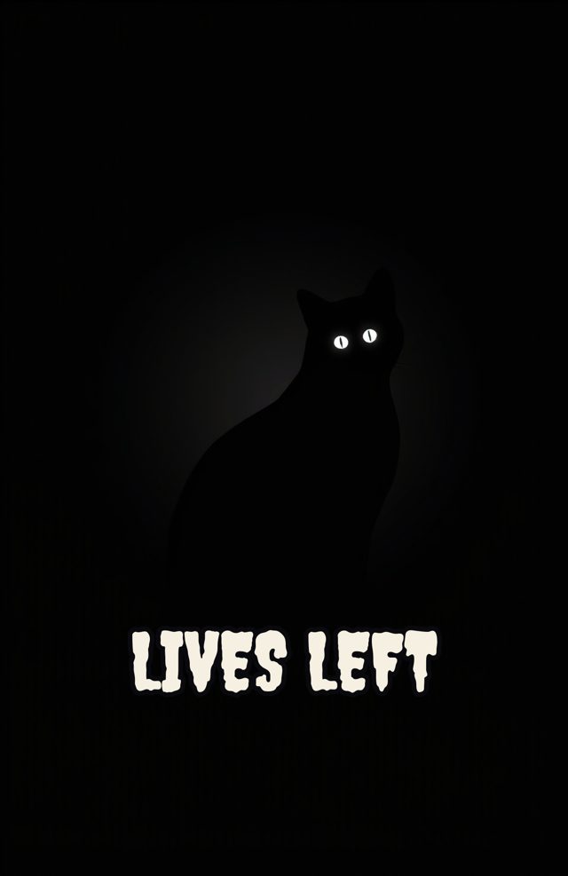 Black Cat Omen Silhouette Typography