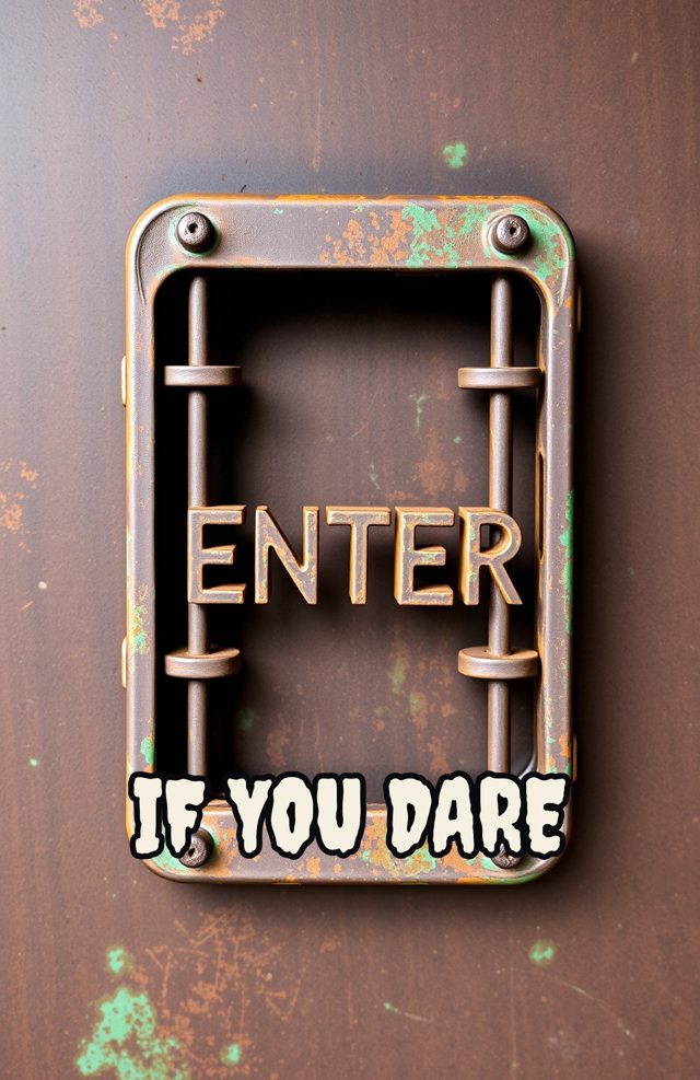 Cemetery Gate Rust Typography