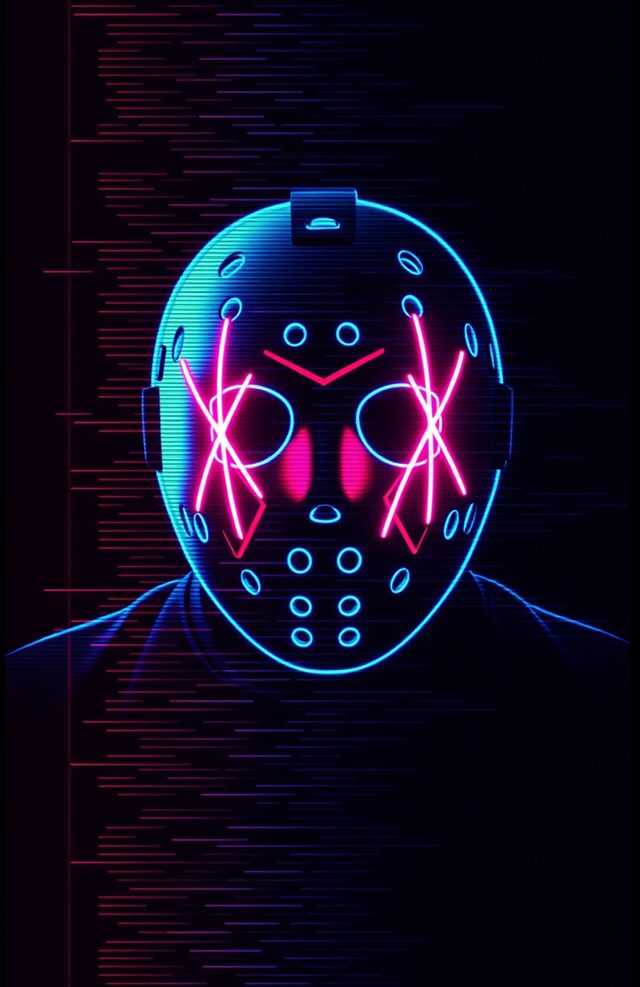 Neon Slashed Mask