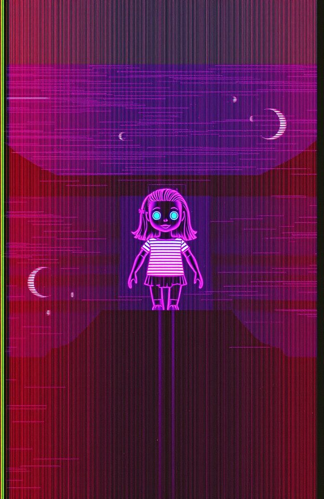 Glitchy Neon Doll