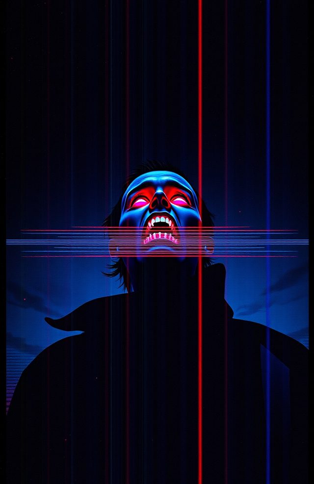 Neon Glitch Vampire