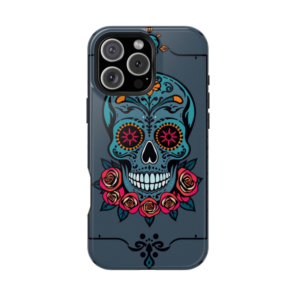 Charcoal Rose Skull
