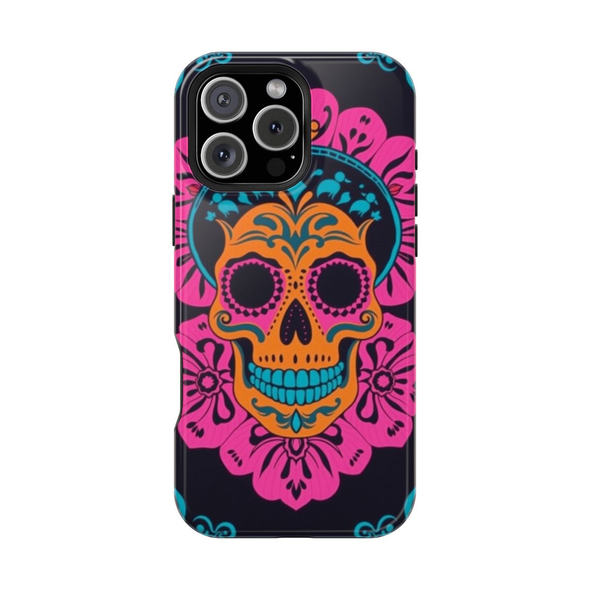 Teal Papel Picado Skull