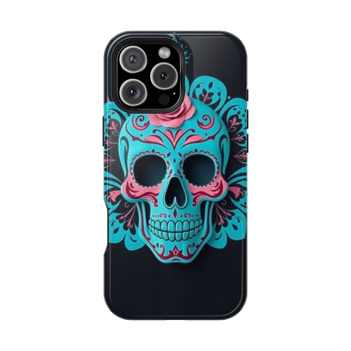 Teal Skull Rose