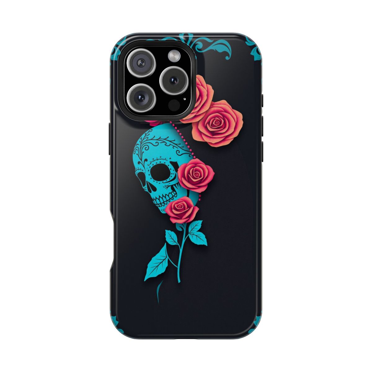 Teal Skull Rose Catrina