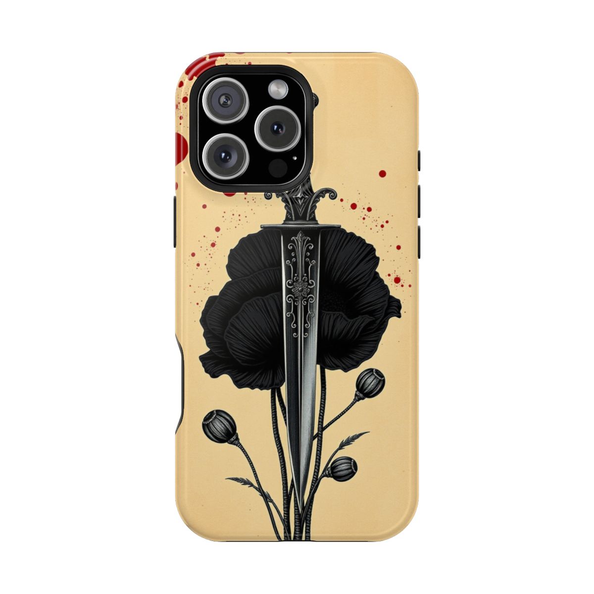 Gothic Dagger with Black Poppies
