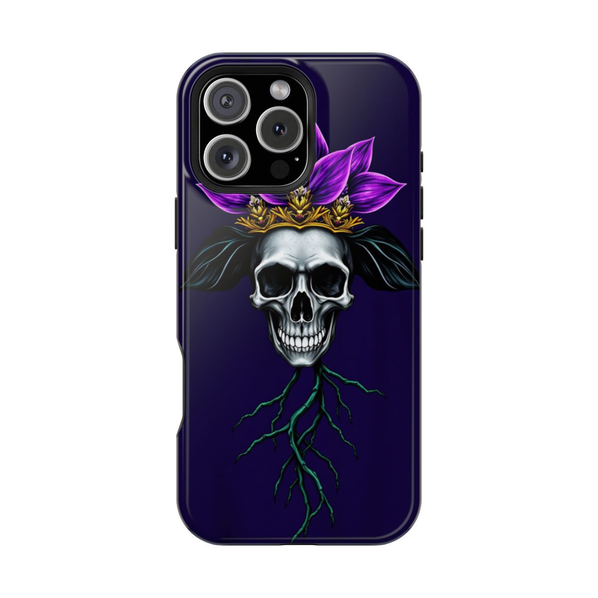 Skull with Black Bat Orchid