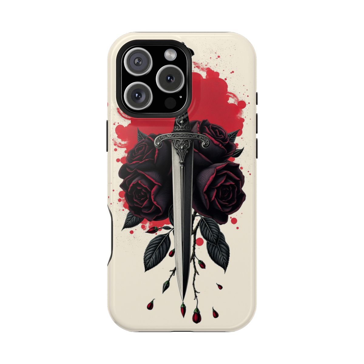 Gothic Dagger with Black Roses