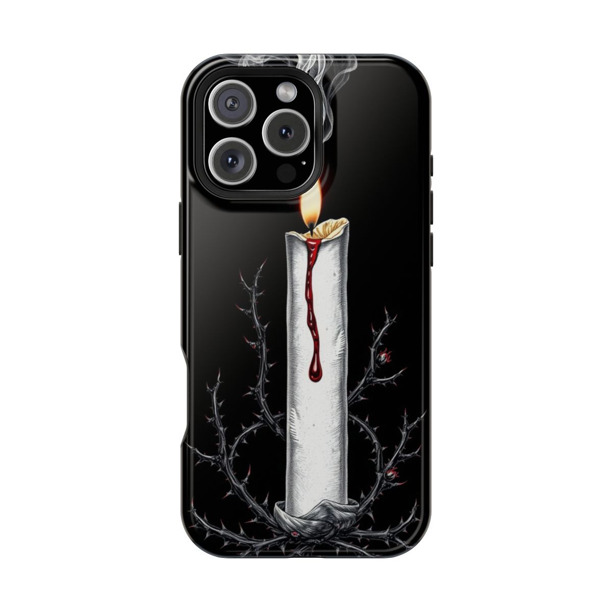 Gothic Candle with Dripping Thorn Vines