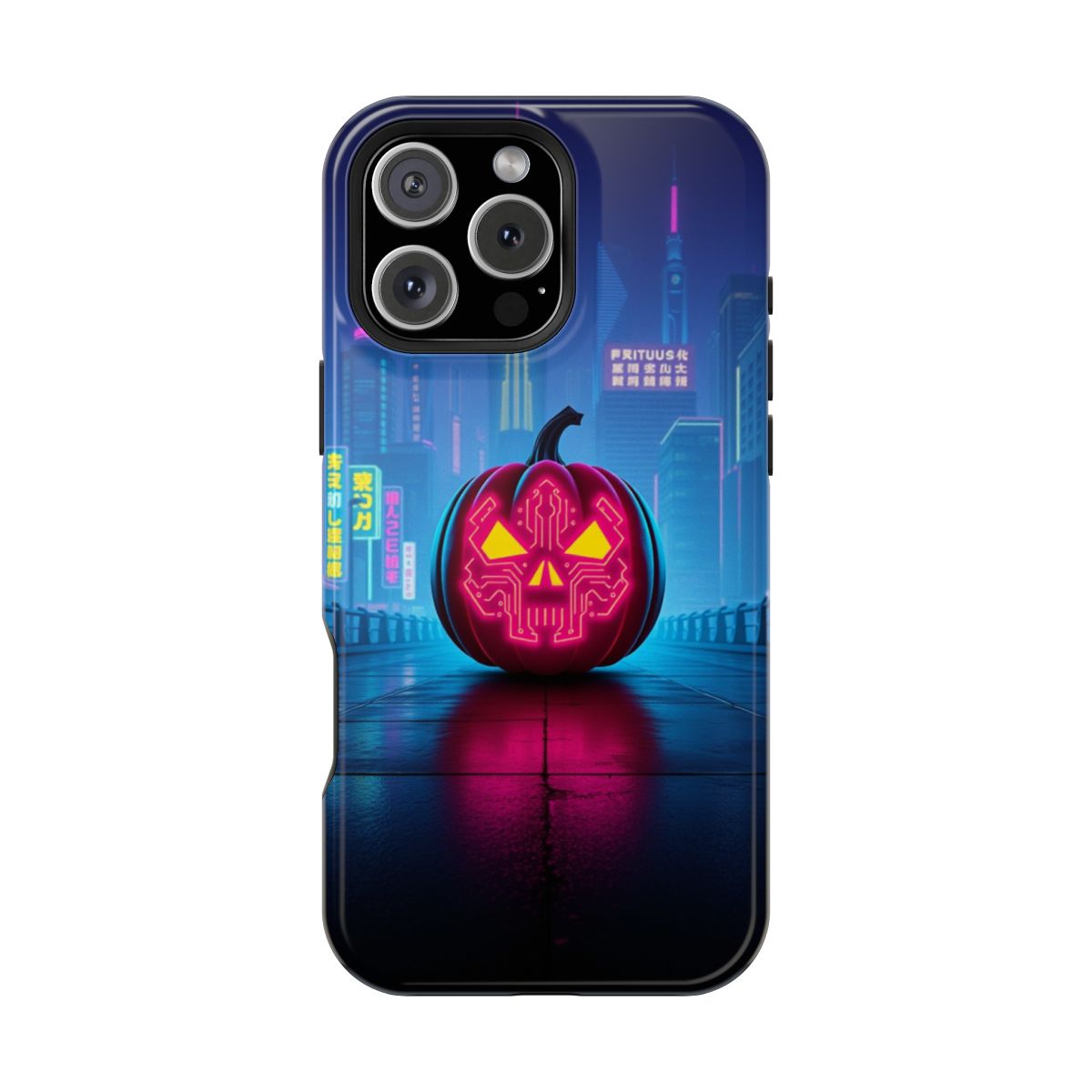 Cyberpunk Neon Jack-O-Lantern