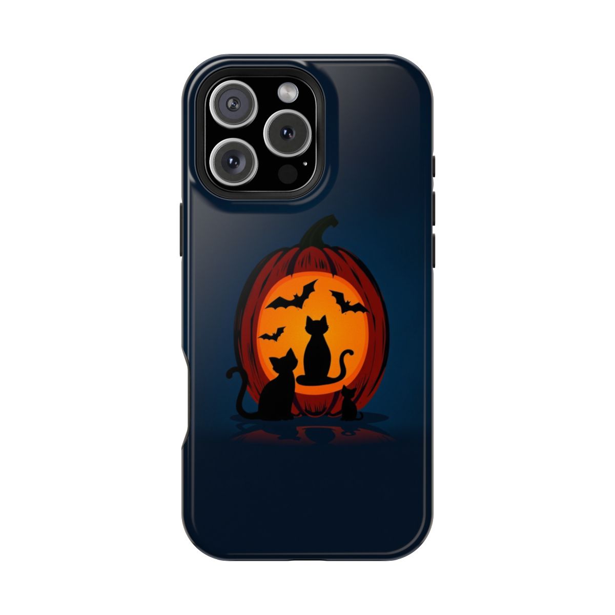 Pumpkin with Glowing Animal Silhouettes
