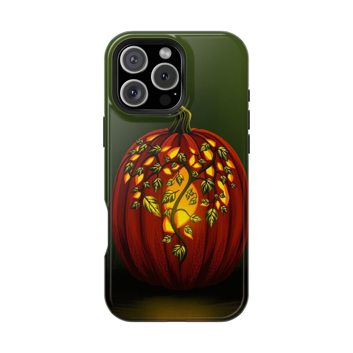 Pumpkin with Glowing Vine Patterns