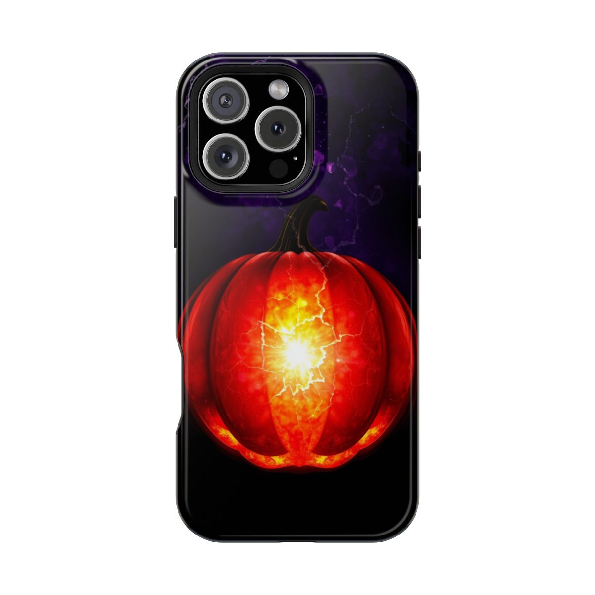 Pumpkin with Glowing Crystal Cracks