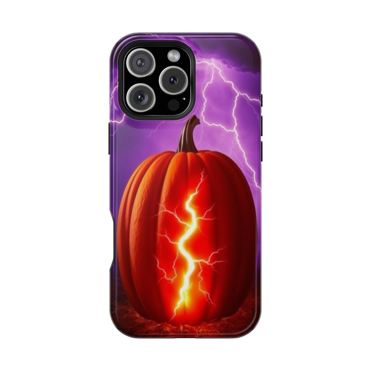 Pumpkin with Glowing Lightning Scars