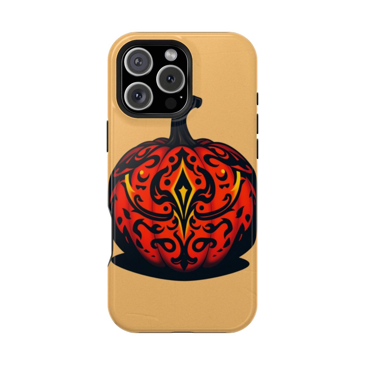Pumpkin with Glowing Tribal Tattoo