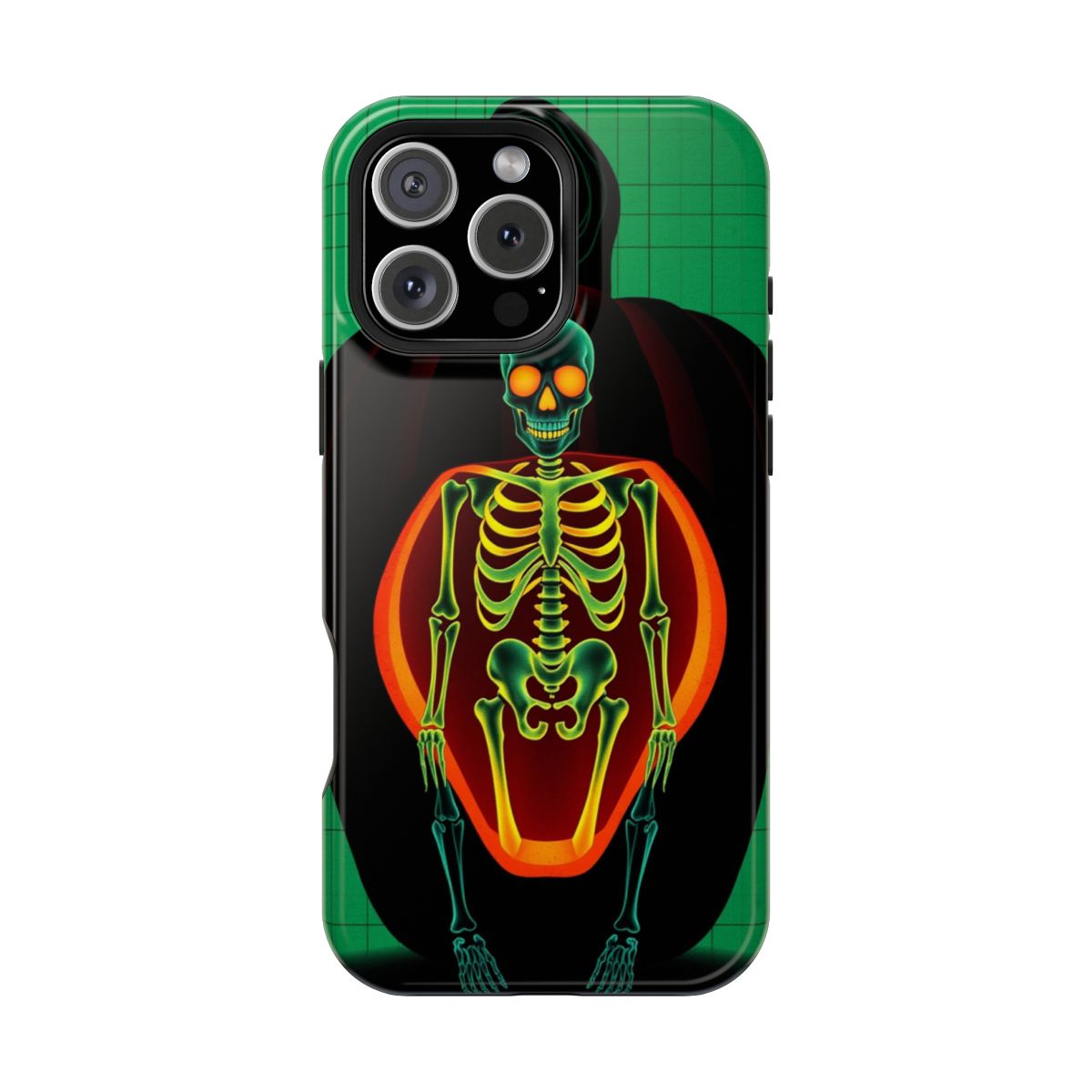 Pumpkin with Glowing X-Ray Skeleton