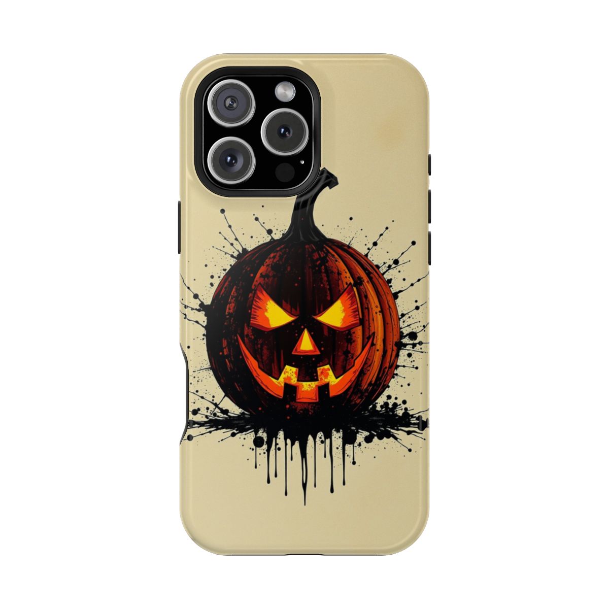 Pumpkin with Glowing Ink Splatter