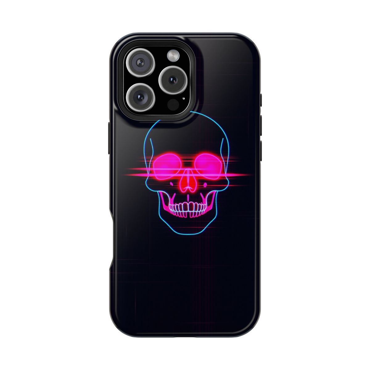 Neon Glitch Skull
