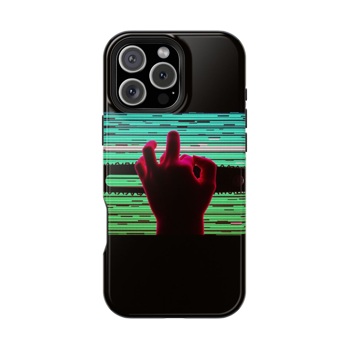 Glitchy Neon Chainsaw Hand