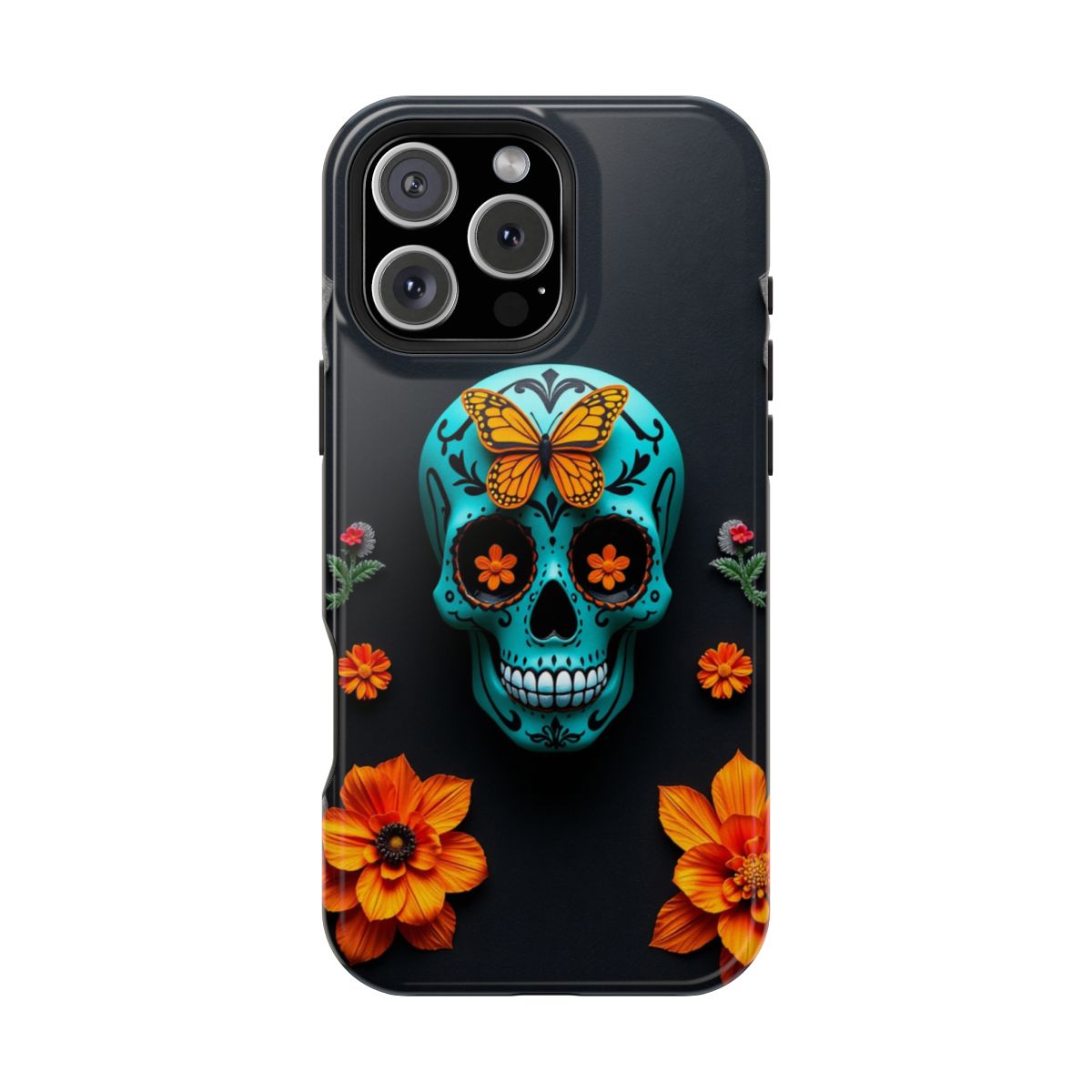 Phone Case: Teal Butterfly Skull