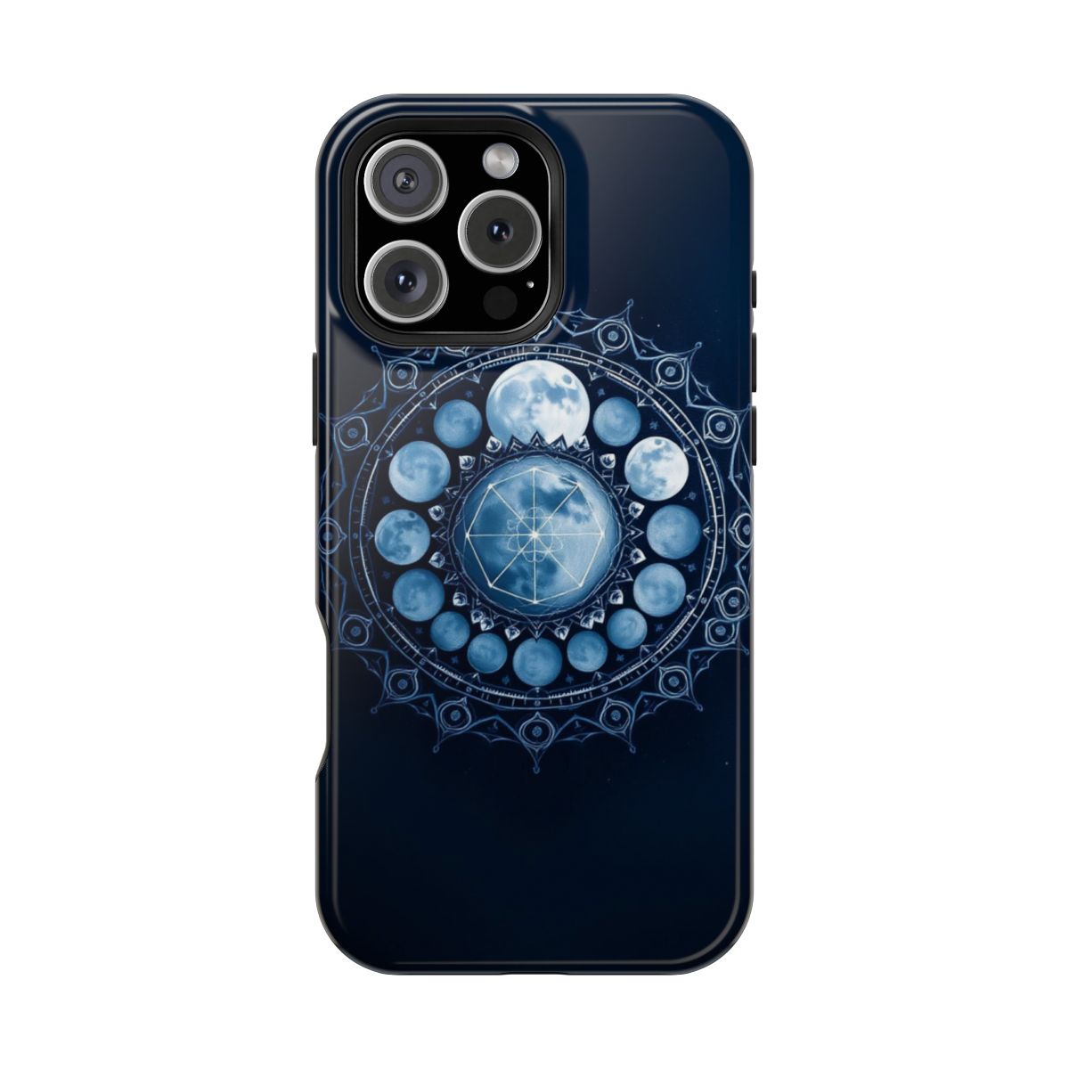 Mystic Moon Phase Mandala Phone Case For iPhone Samsung
