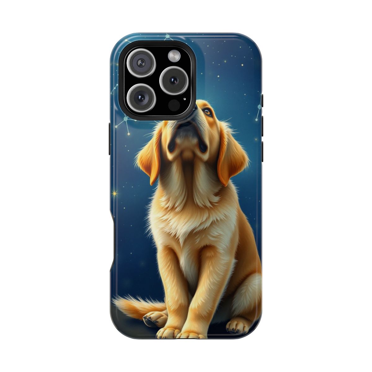 Whimsical Golden Retriever Stargazing