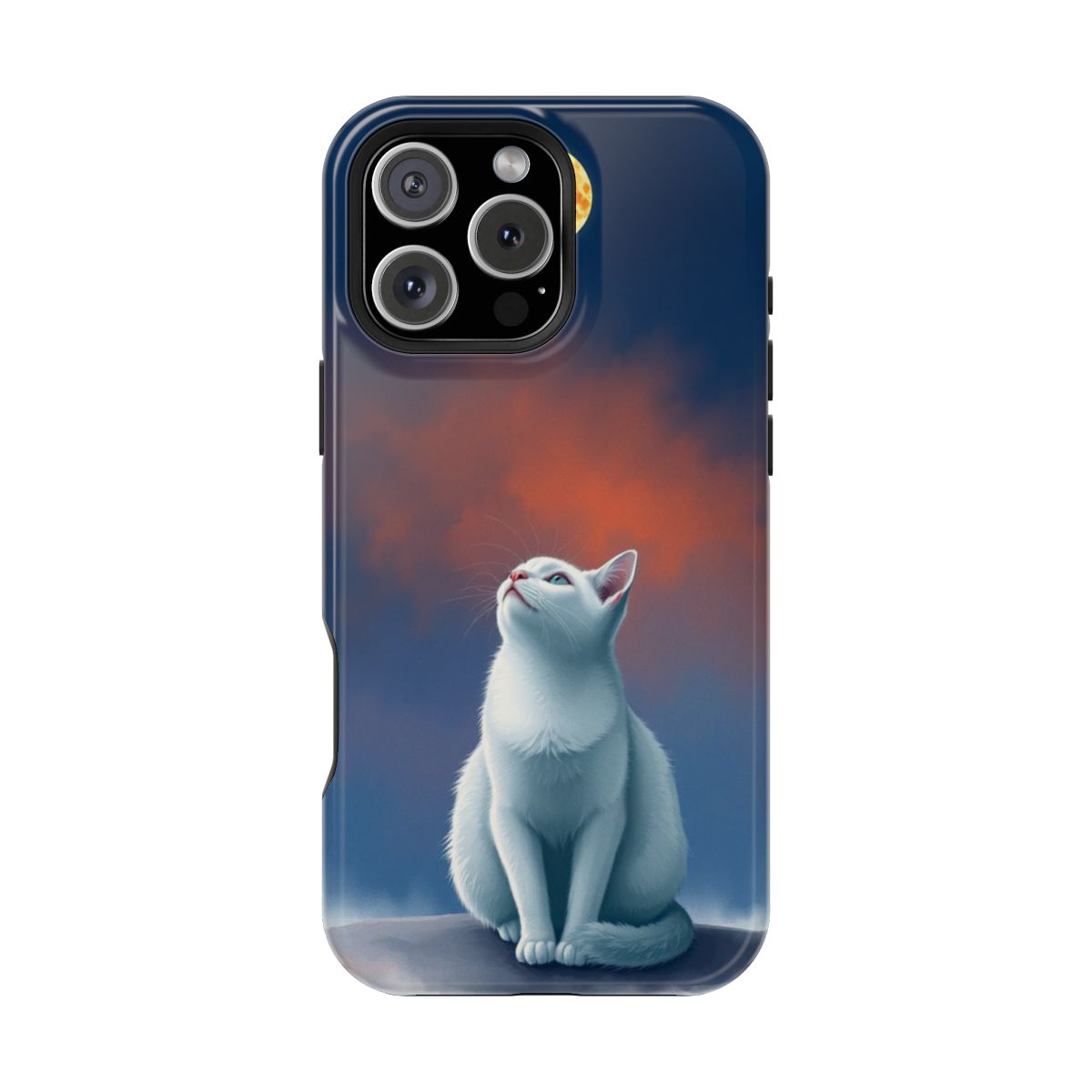 Mystical Crescent Feline Phone Case For iPhone Samsung